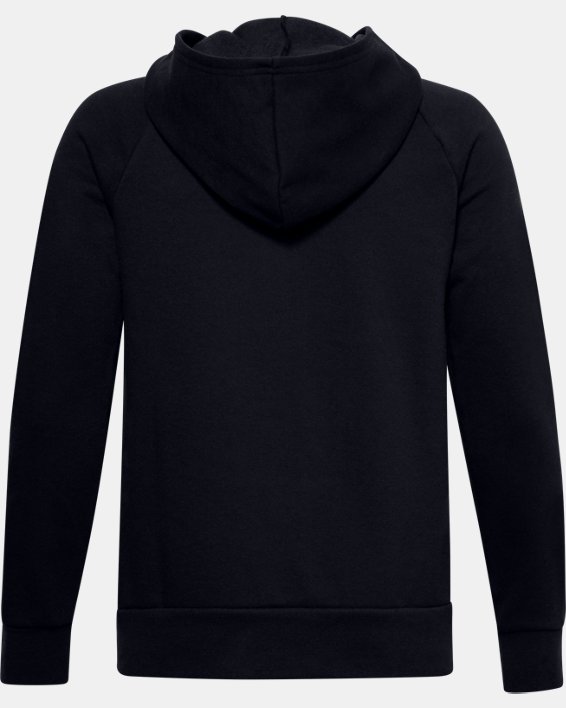 Jungen UA Rival Fleece-Hoodie mit durchgehendem Zip, Black, pdpMainDesktop image number 1